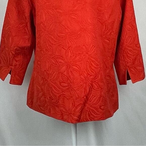 Joni B Orange Textured Cottage Coastal Grandma Jacket NWOT Size L - Picture 7 of 12